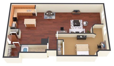 a layout of a house with a living room and a dining room